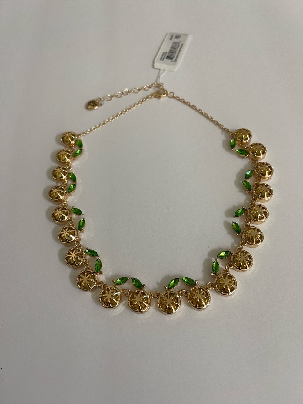 Betsey Johnson Gold-Tone Necklace with Green Marquise Crystals